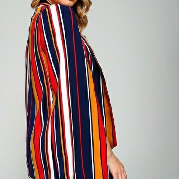 MUY MUY Navy Multi Color Blazer Cape - Picture 5 of 7